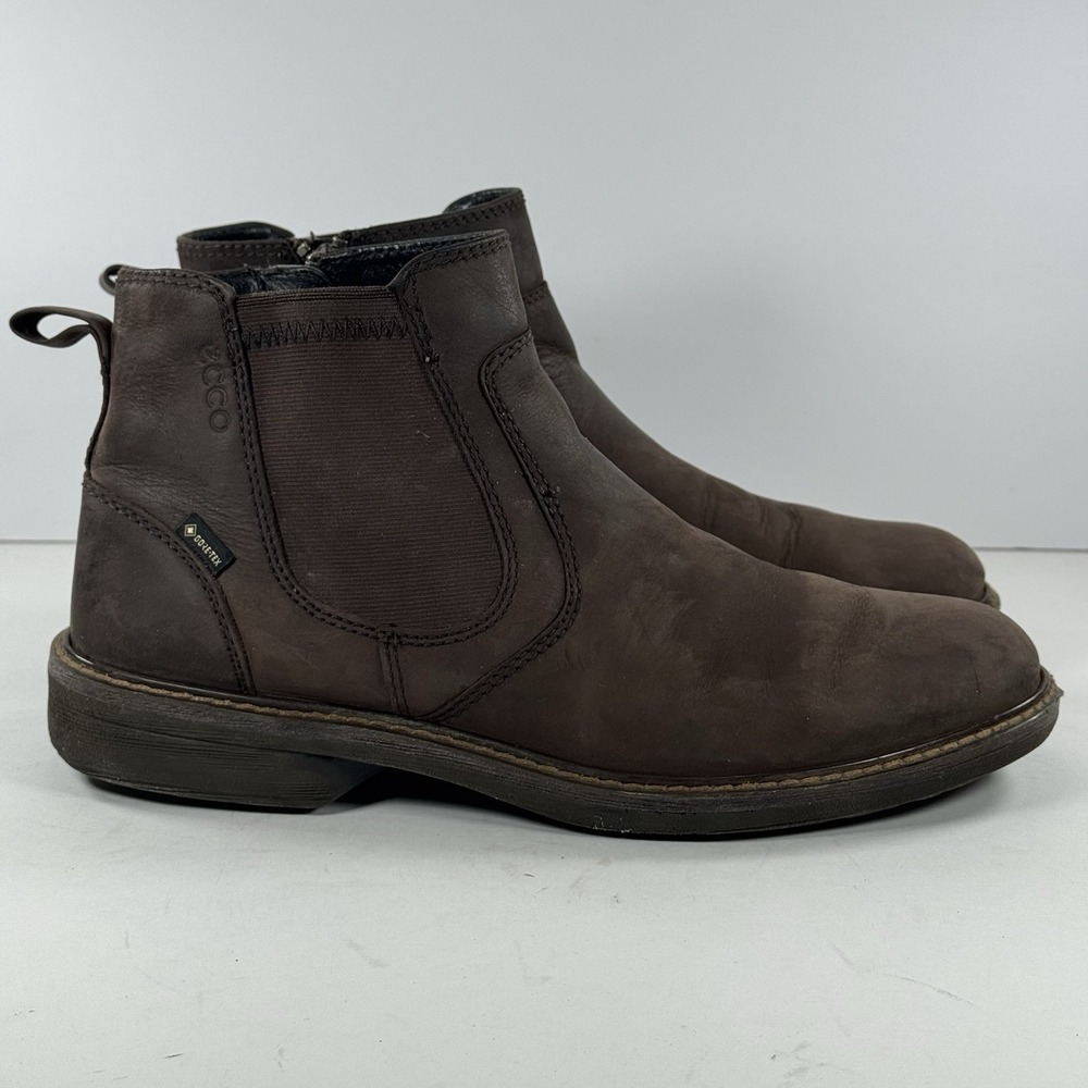 Ecco Turn GTX  Brown Leather Casual Classic Side Zip Chukka Boots Men's‎ Size 6